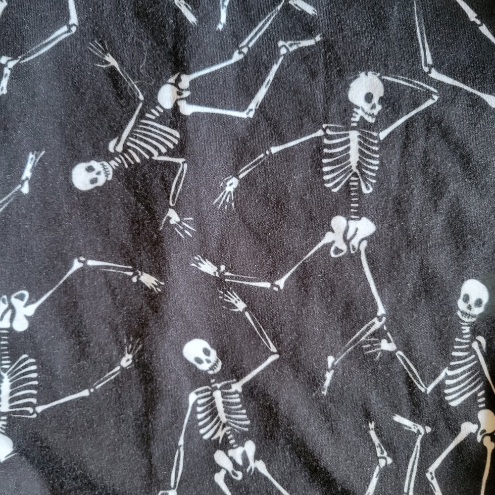 Black Skeleton Print Halloween Spooky Nightgown - Picture 8 of 8